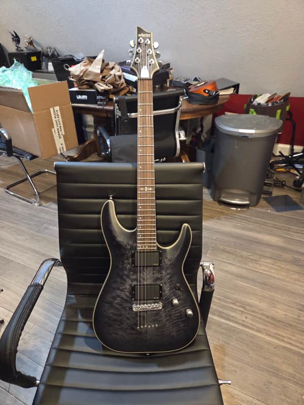 Schecter C-1 Platinum with Rosewood Fretboard 2014 - Present See-Thru Black Satin image 1