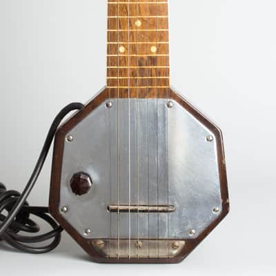 Audiovox 7-String Lap Steel Electric Guitar, c. 1935, ser. #2369, original black hard shell case. image 3