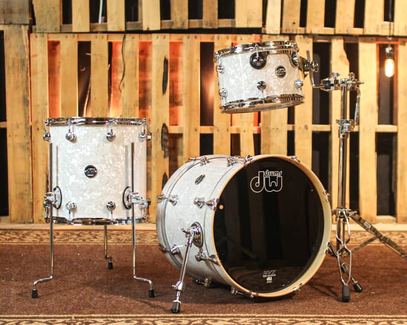 DW Performance White Marine Pearl Bop Drum Set - 14x18, 8x12, 14x14 image 1