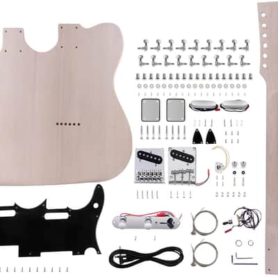 DIY Electric Double Neck Guitar Kit – Tele Style, 12 & 6 String, Right-Handed | Maple Neck, Basswood Body, Chrome Hardware image 2
