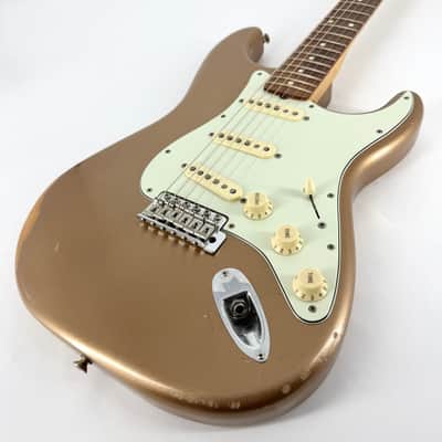 2021 Fender Vintera Road Worn 60’s Stratocaster – Firemist Gold image 2