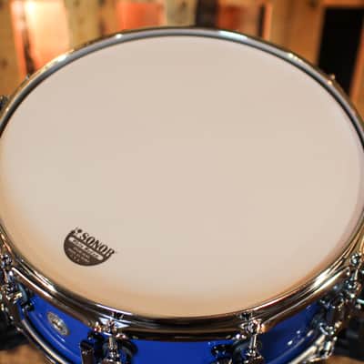 Sonor 14x5.5 SQ2 Thin Birch Solid Blue High Gloss Snare Drum image 5