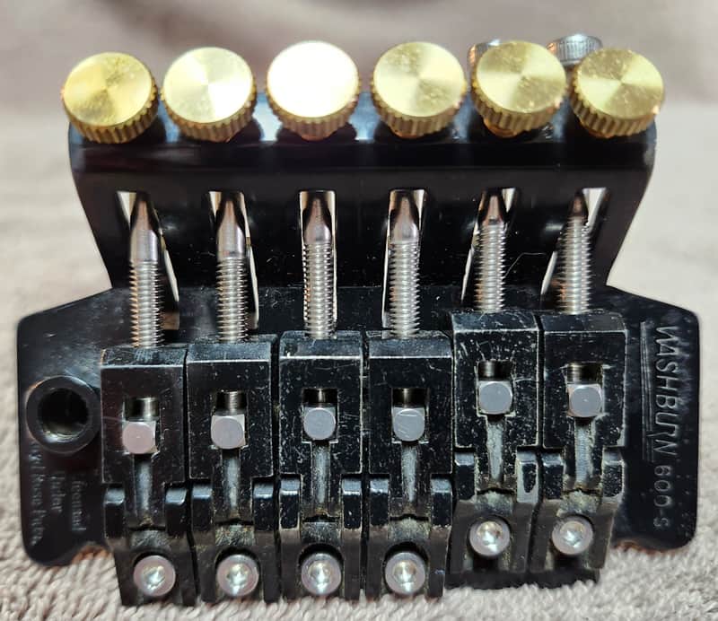 Washburn 600-S Licensed Floyd Rose Takeuchi Tremolo w/ Stainless Steel & Brass Upgrades - Black image 1