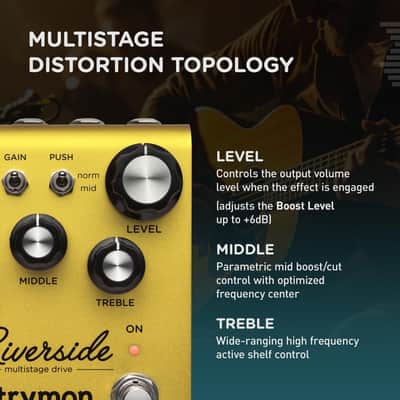 Strymon Riverside Multistage Drive Guitar Effects Distortion Pedal for Electric and Acoustic Guitar, Synths and Keyboards image 5