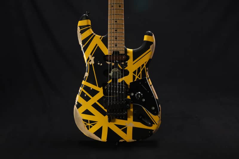 EVH Striped Series Frankenstein Frankie Electric Guitar - Black with Yellow Stripes, Relic 107 image 1