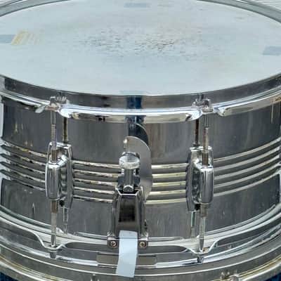 Ludwig Chrome Snare Drum 6.5 x 14" Vintage 80's Black & White Badge with Tuxedo Bag image 3