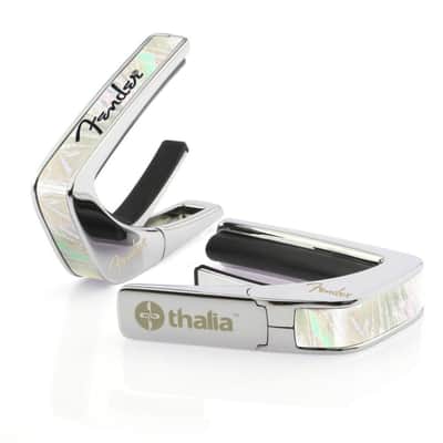 Thalia X Fender Guitar Capo - Chrome, Mother of Pearl w/ Black Spaghetti Logo image 2