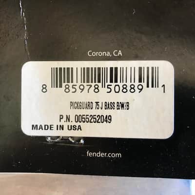 Real Life Relics Fender® Aged Black 75 Jazz J Bass® Pickguard 3 Ply (Fender® SKU 0055252049)   [PGU5] image 5