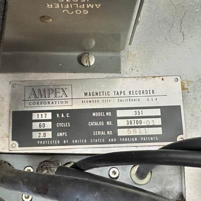 Ampex 350 / 351 Reel To Reel Transport Magnetic Tape Recorder w/ Original Case image 15