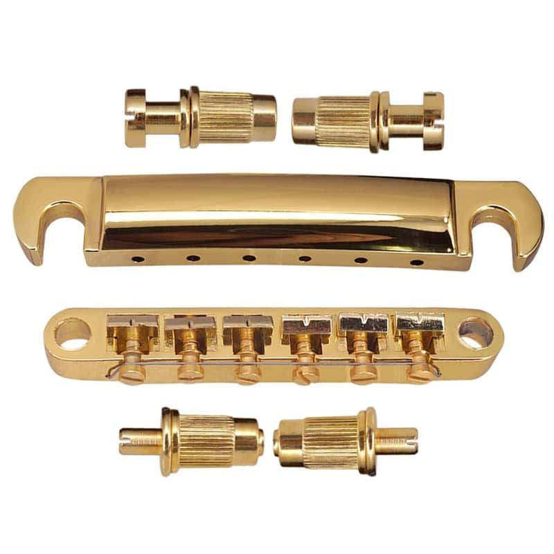 Les Paul SG Style Saddle Tune-O-Matic Bridge Tailpiece, Gold image 1