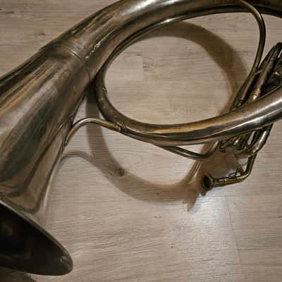 Helicon Eb Tuba Soviet 3 Valves Brass Pipe Wind Instrument Horn USSR Vintage and Rare image 7