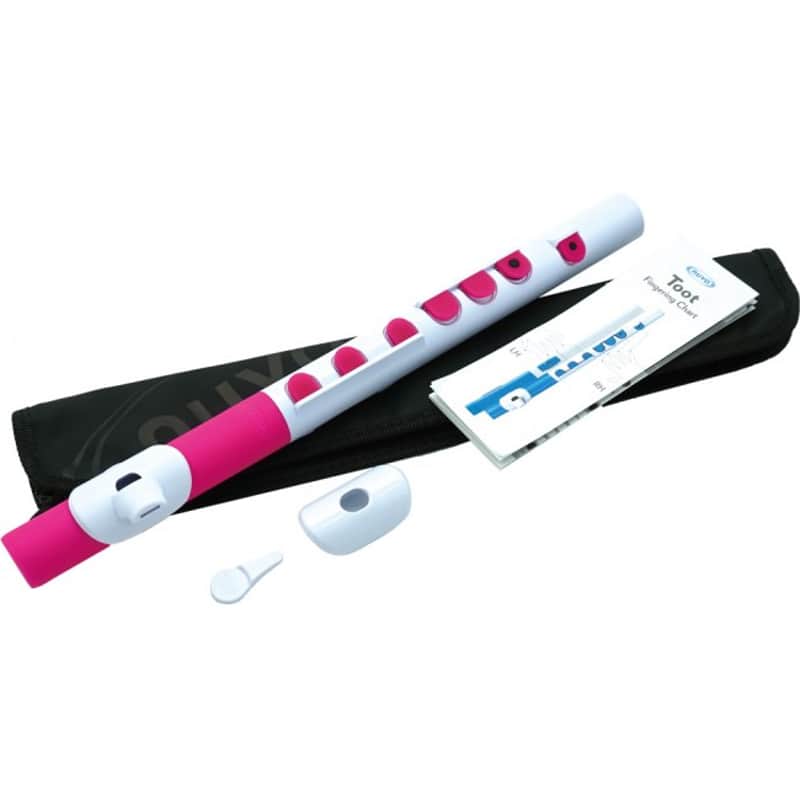 NUVO TooT 2.0 White-Pink Polymer Querpfeife inkl. Platte Griffbild Hülle image 1