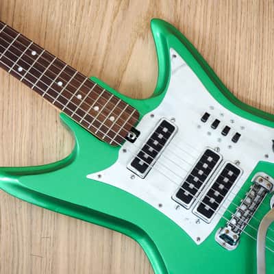 1960s Teisco Del Rey K3L ET-312 Shark Fin Vintage Electric Guitar Green Japan image 7