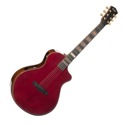 Cort MODERNBURGANDY Modern Concert Body Venetian Cutaway Solid Spruce Top Mahogany Neck 6-String Acoustic-Electric Guitar w/Hard Case image 1