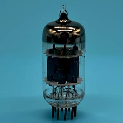 1960s General Electric 12AU7A ECC82 Vintage GE Black Plate Halo Getter Tube!T323 image 4