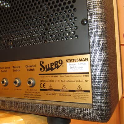 Supro 1699RH Statesman 2-Channel 50-Watt Tube Guitar Head 2017 - Present - Black Rhino image 3
