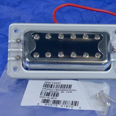 Gretsch Black Top Neck Pickup With Silver Ring And Mounting Screws 0096644000 image 1