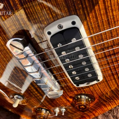 ♚AMAZING♚PRS Artist Custom PAULS GUITAR ♚ HONDURAN !♚ 'AAAAA' Flame ♚ BLACK GOLD ♚ Brushstroke Birds ♚7.6LB♚22*24 image 9