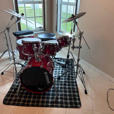 SUPER RARE Yamaha Oak Custom MIJ Trans Red 7-Piece Drums Plus Hardware! image 6