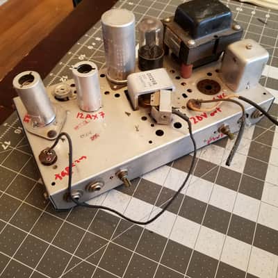 Silvertone Sears Project mono Tube Amplifier 6V6 project chassis 3070 Crescent AlNiCo speaker 1954 Silver image 1