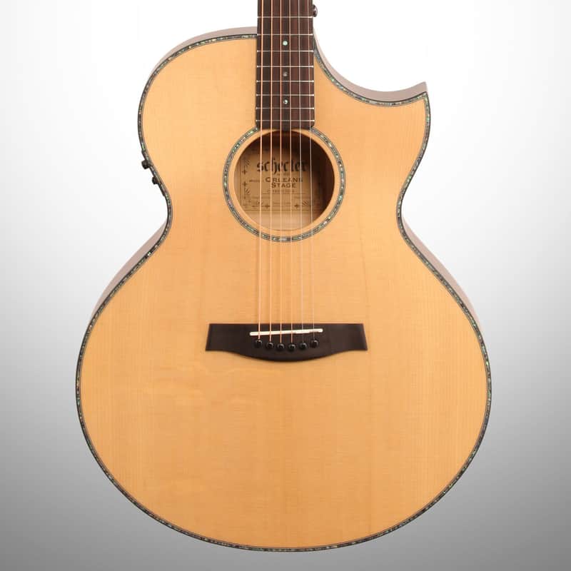 Schecter Orleans Stage Cutaway Acoustic w/ Electronics Natural/Vampyre Red Satin image 2