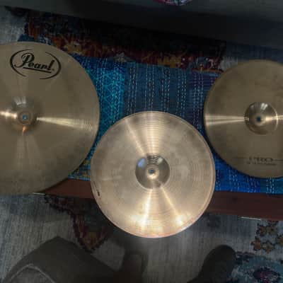 Pearl Pro 2000s Hi Hat and crash/ride- brilliant image 1