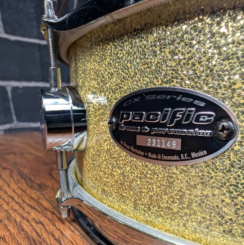 PDP by DW CX 14x5 Maple Snare Drum – Gold Sparkle • 2000s Era • Maple Shell • DW‑Inspired Hardware • Shows Light Wear image 1