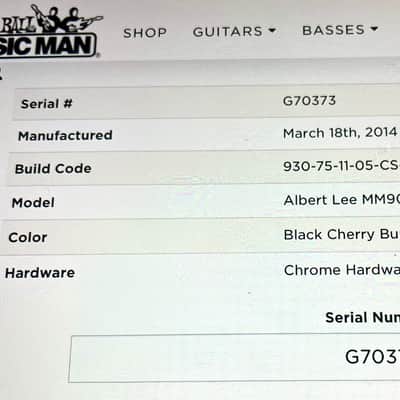 Ernie Ball Music Man 2014 Albert Lee Signature SSS P90’s / MM90’s Hard Tail Cherry Burst image 14