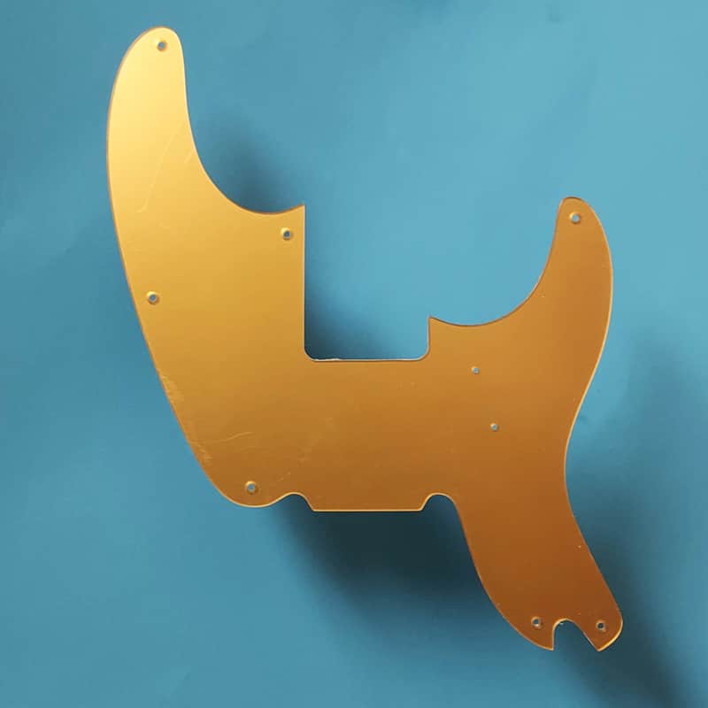 Gold replacement pickguard for Squier Classic Vibe 50s Precision Bass image 1