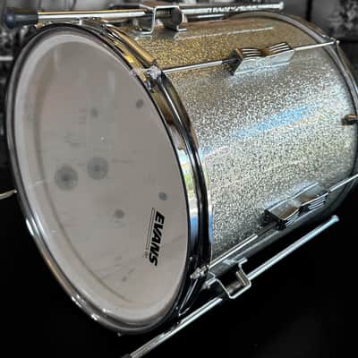 Ludwig No. 996-1 Club Date Outfit Drum Set (8x12"/14x14"/14x20") w/ Keystone Badges 1967 - Silver Sparkle image 14