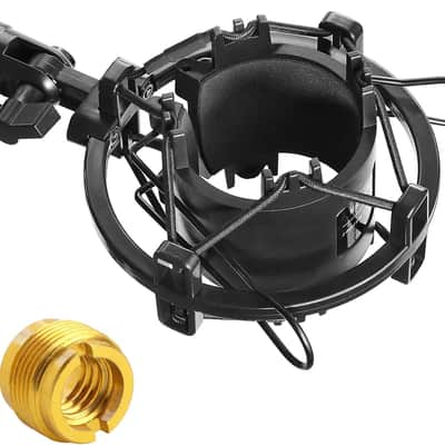 AT2020 Shock Mount - Microphone Mounts Reduces Vibration Noise and Shockmount Improve Recording Quality for Audio Technica AT2020 AT2020USB+ AT2035 ATR2500 AT4040 Condenser Mic image 1