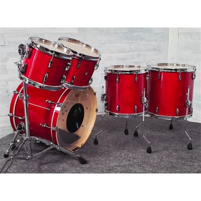 Used Pearl Professional Maple 5pc Drum Set Sequoia Red - Very Good image 7