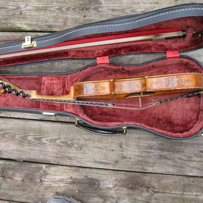 Hardanger Fiddle violin, Hardingfele + Albert Nurnberger Bow  1918 amber image 4