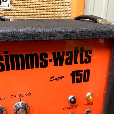 Vintage 1960s (1969) Simms Watts Super 150 150w KT88 Guitar Valve Amplifier Head image 2