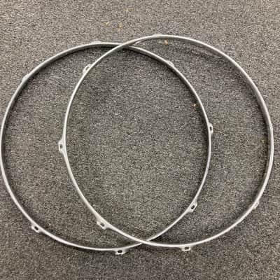 USED - Pair - 18" Tom Drum Hoops - Metal image 1