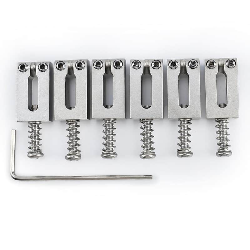 Guitar Bridge Saddles 10.5Mm Stainless Steel Guitar Saddles Tremolo Bridge Saddles For Fender Strat St Tele Telecaster 6 String Electric Guitar Saddles (Chrome) image 1