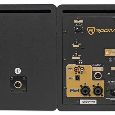 Pair Rockville APM5C 5.25" 250W Powered USB Studio Quality Bookshelf Speakers image 3