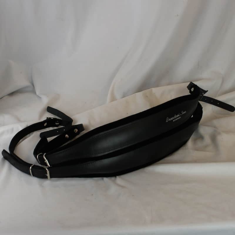 New Black Velour Brandoni & Sons Accordion Shoulder Straps Width (7.50cm / 3in) Length (78.75cm - 94cm / 31" - 37") image 1