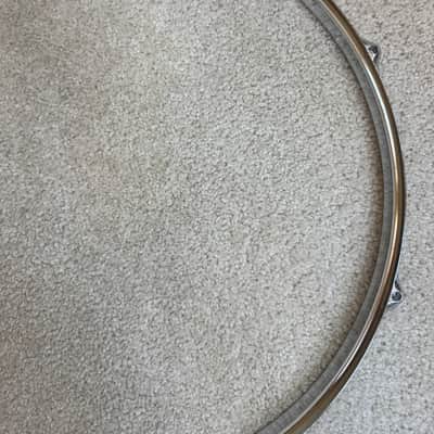 Premier 16” Die-Cast Floor Tom Drum Hoop - COB Chrome over Brass Lot #2 70s - Chrome image 7