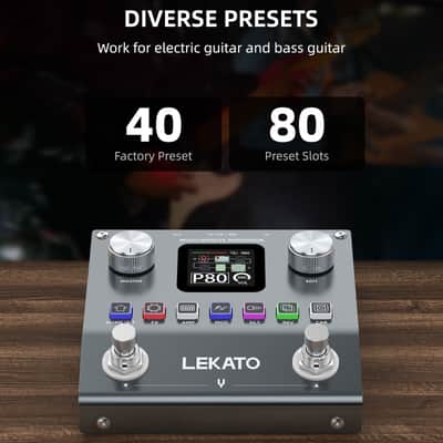 LEKATO Multi Effects Guitar Pedal Effect with 6 Effects Modules 80 Presets 20 IRs BT Audio Headphone Output image 2