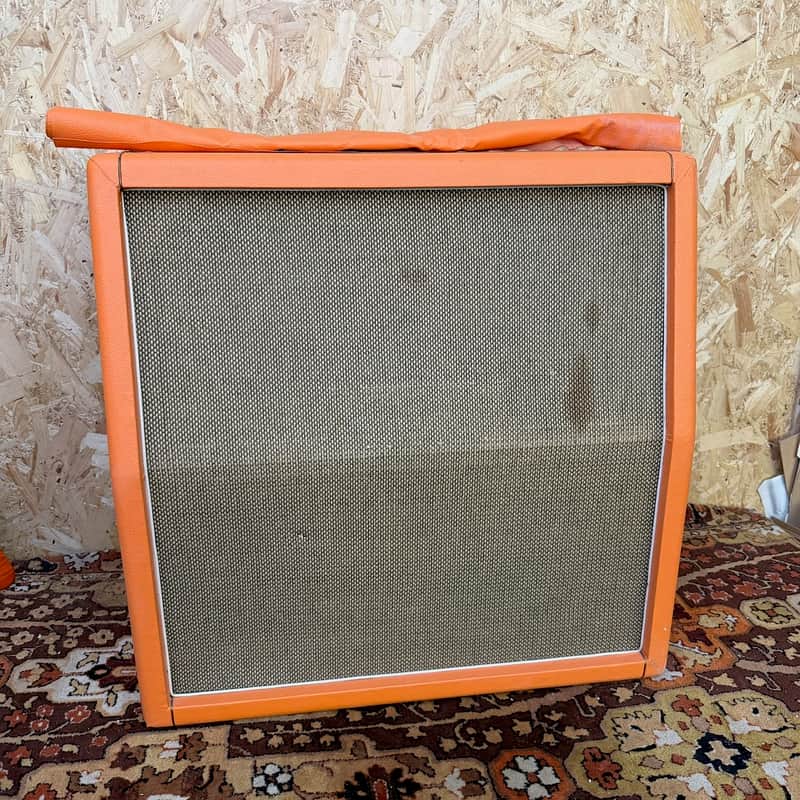 Vintage 1968 1969 Marshall 'Salt and Pepper' Orange 4x12 Amplifier Cabinet EMPTY image 1