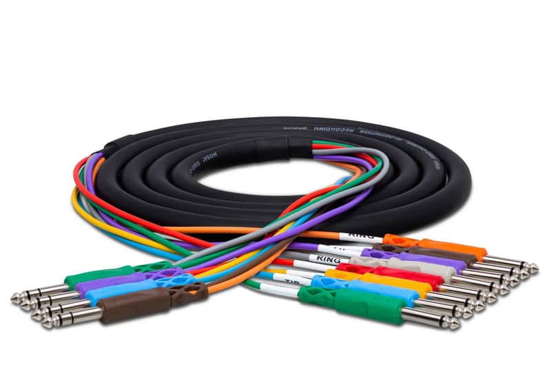 Hosa STP-803 4-channel 1/4" TRS to 1/4" TS Insert Snake 9.9 foot image 1