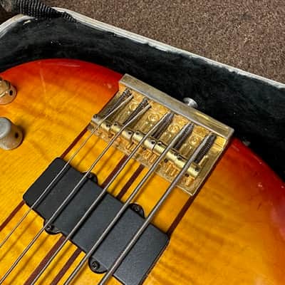 Used PEAVEY TL-Five 5-string electric Sunburst Orange w/ Hard Case BASS guitar TL-5 image 6