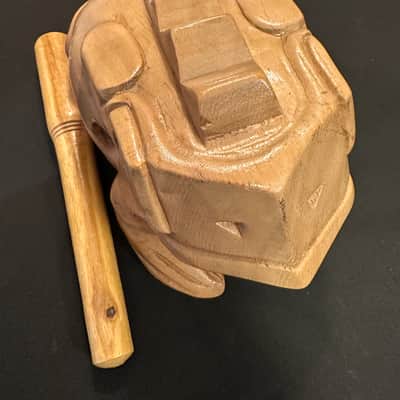 Handmade 11"x6.5" X-LARGE Frog Guiro Scraper Rasper, with Beater-MINT image 12