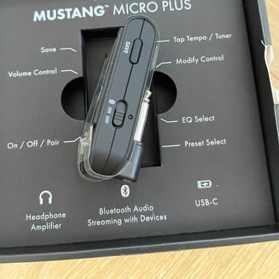 Fender Mustang Micro Plus Guitar Headphone Amp 2024 - Present - Black image 4