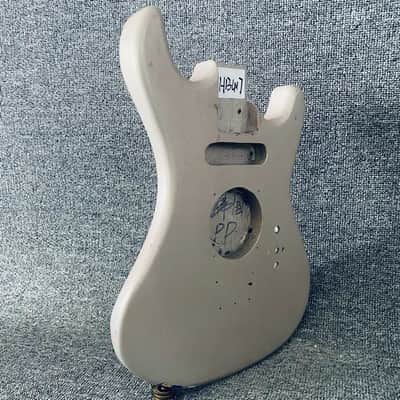 White Mini Basswood Guitar Body image 8