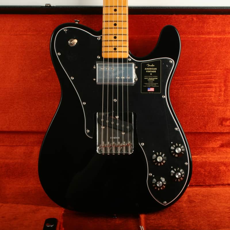 Fender American Vintage II 1977 Telecaster Custom Maple Fingerboard Black VS230633 image 1