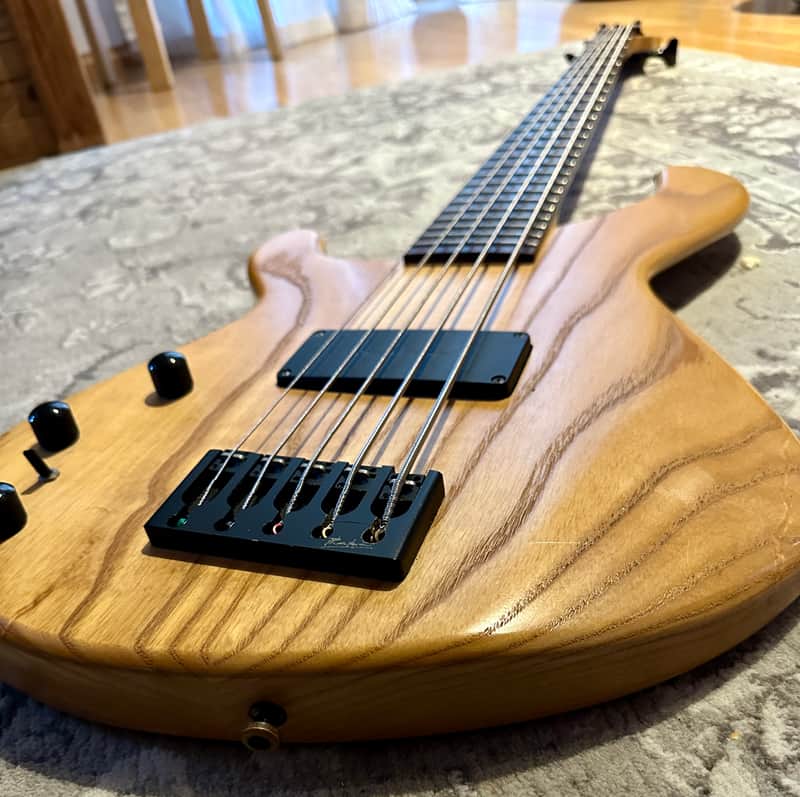 Phantom Mephisto 5 String active left handed lh Bass Open Swampash Ebony birdseye maple headstock lefty - Nature image 1