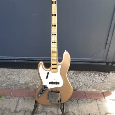 Fender Squier '70s Jazz Bass Left-Handed Lefty Firemist Gold matching headstock image 2