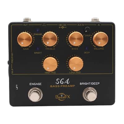 Fanmuzk SGA Bass Preamp Pedal Direct Box Highly Flexible Tone Headphone Out AUX